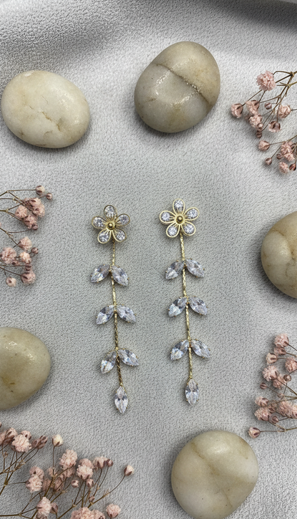 Golden Bloom Dangle Earrings