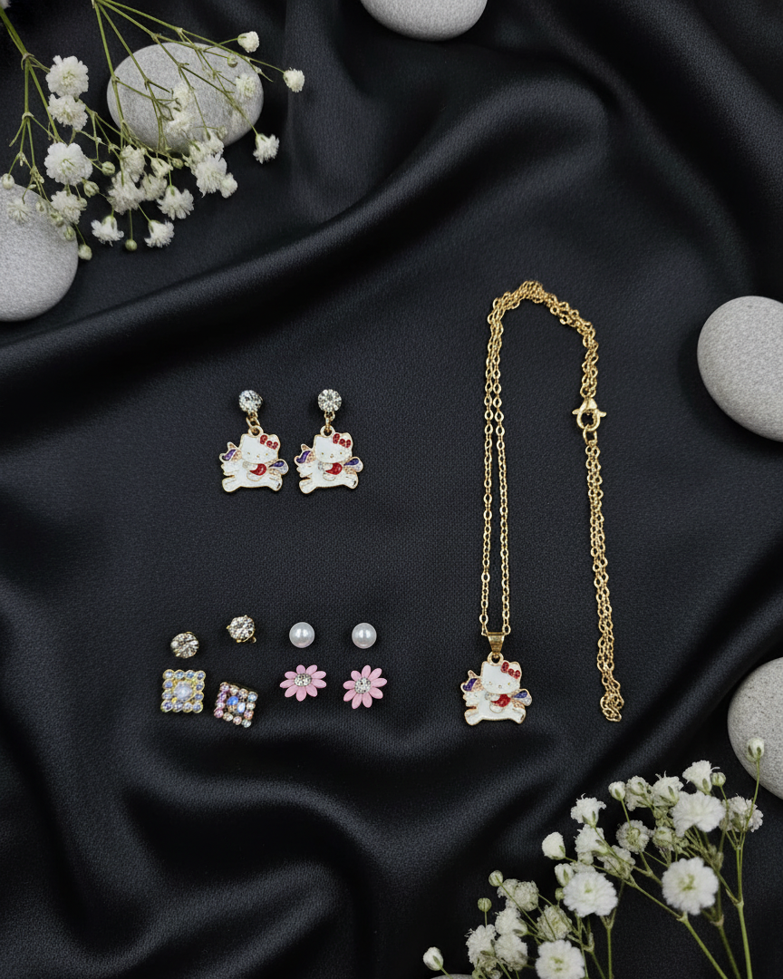 Whimsical Kitty Charm Set