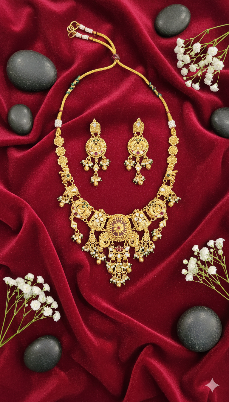 Regal Bloom Multistone Necklace Set
