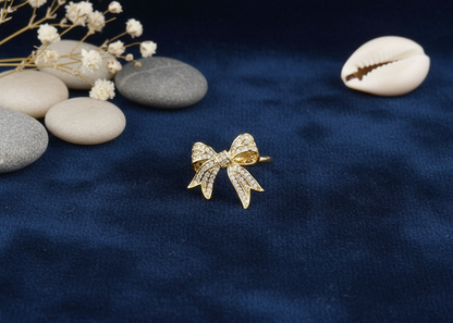 Dainty Diamond Bow Ring