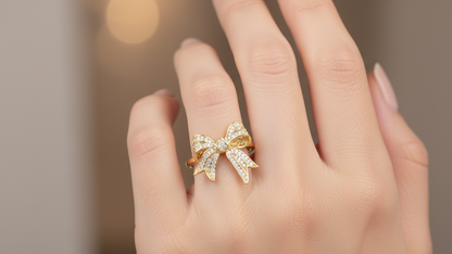 Dainty Diamond Bow Ring