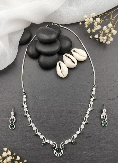 Dazzling Clear Stone Necklace Set