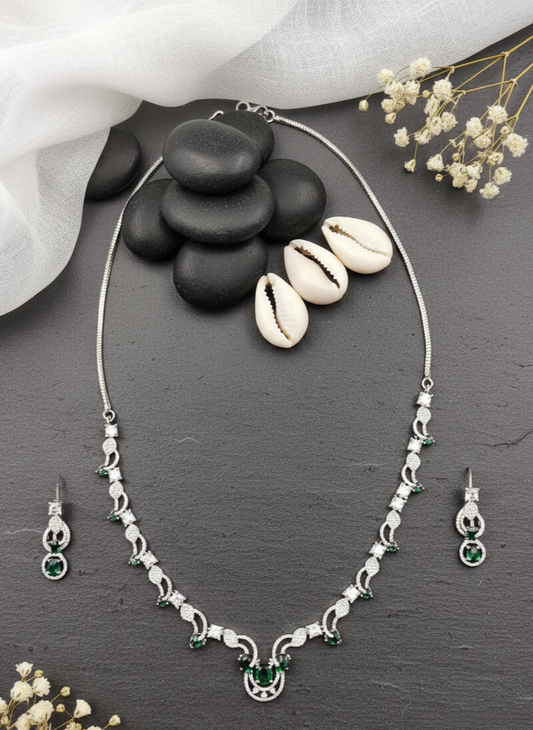 Dazzling Clear Stone Necklace Set