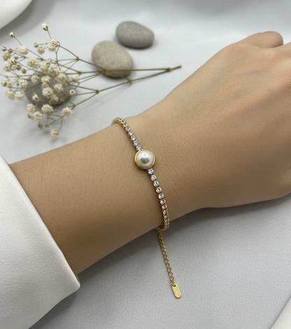 Luminous Pearl Crystal Bracelet