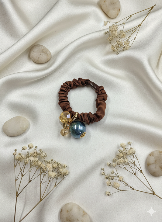 Elegant Beaded Scrunchie