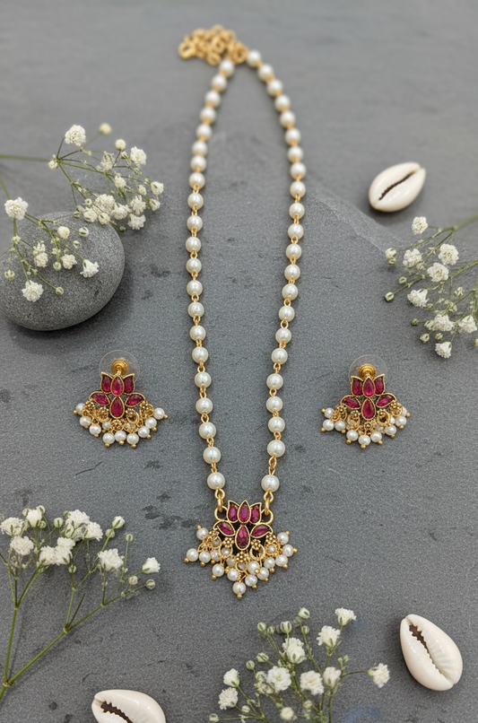 Emerald Blossom Pearl Set