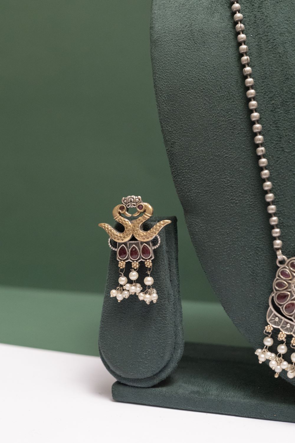 German Silver Two Tone Chain Pendant