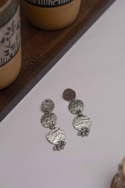 Oxidised Triple Layer Coin Necklace Set