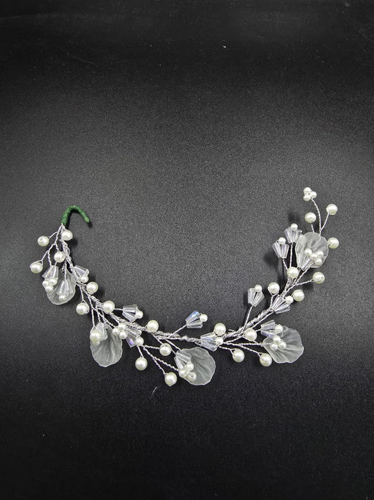 "Pearlescent Dewdrop Hair Vine"