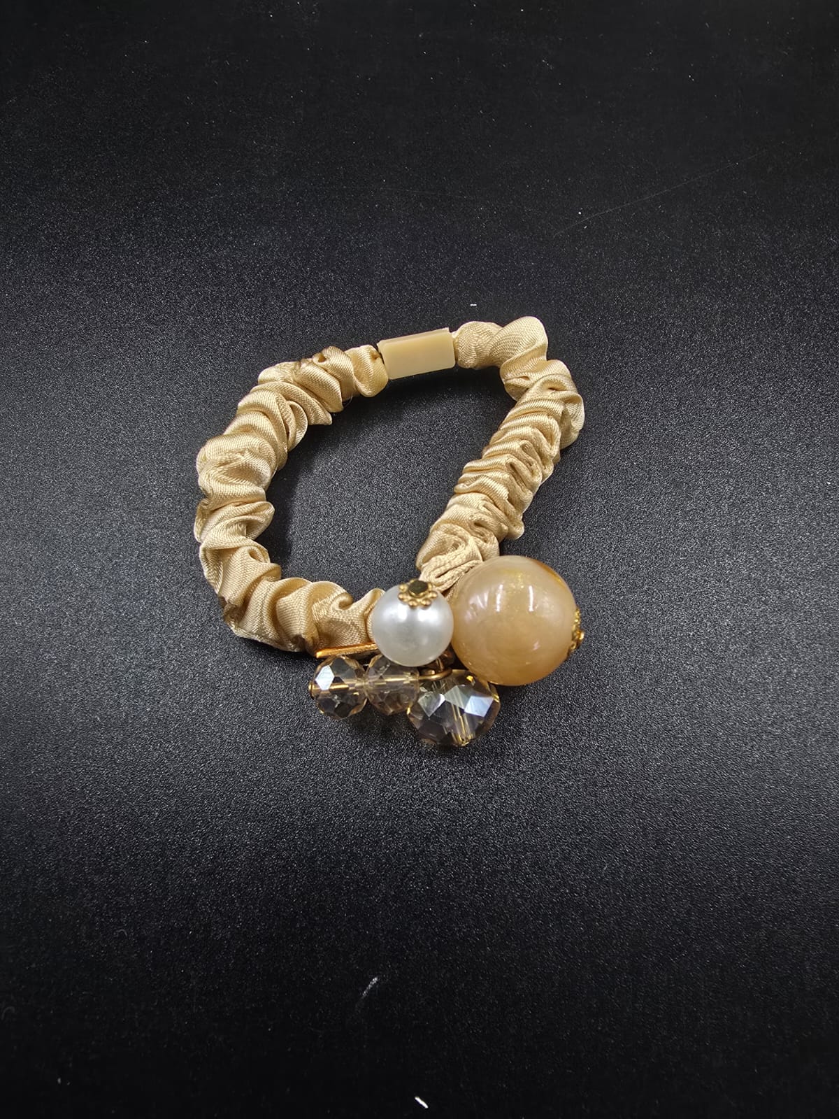 Elegant Beaded Scrunchie