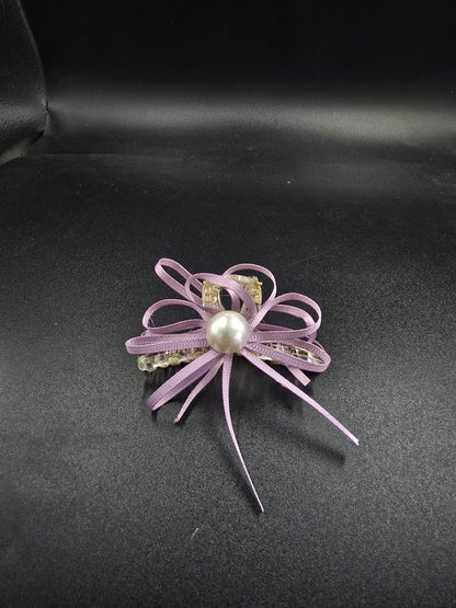 Ribbon & Pearl Blossom Hair Claw