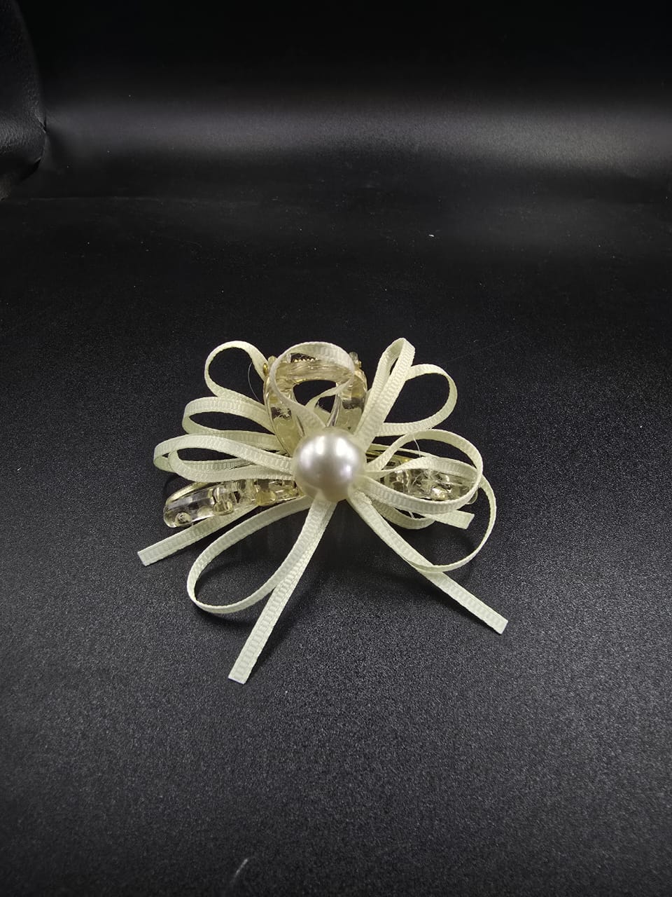 Ribbon & Pearl Blossom Hair Claw