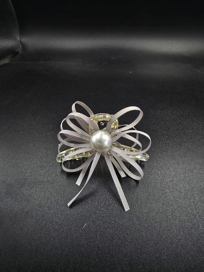 Ribbon & Pearl Blossom Hair Claw