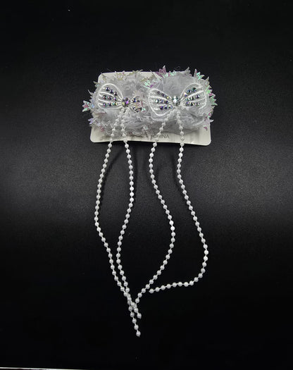 "Butterfly Whisper" Pearl Drop Hair Clip