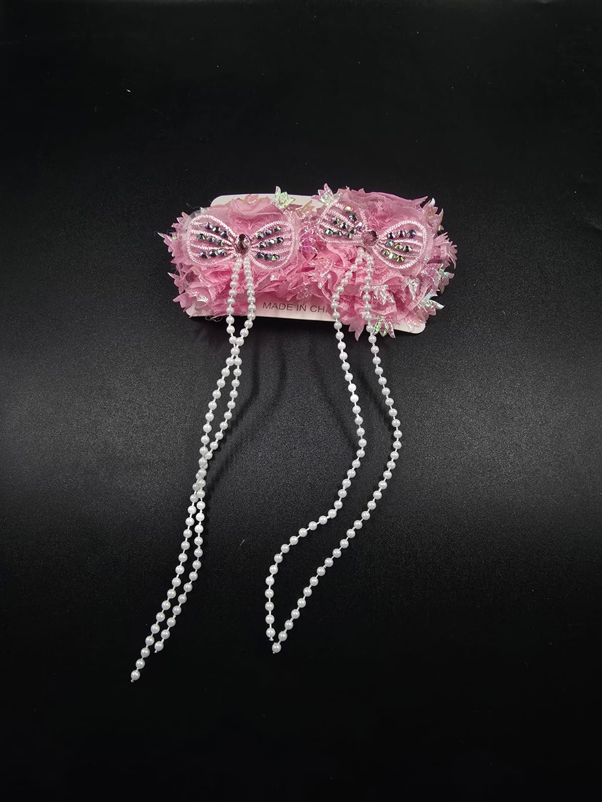 "Butterfly Whisper" Pearl Drop Hair Clip