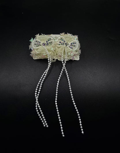 "Butterfly Whisper" Pearl Drop Hair Clip