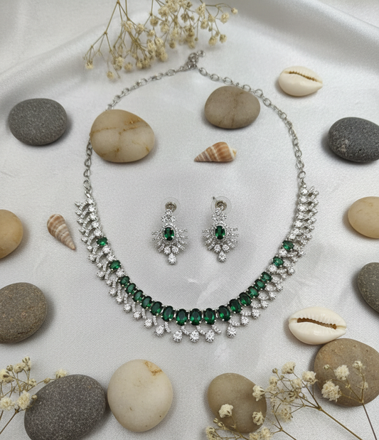 Rose Quartz Radiance AD Stone Necklace